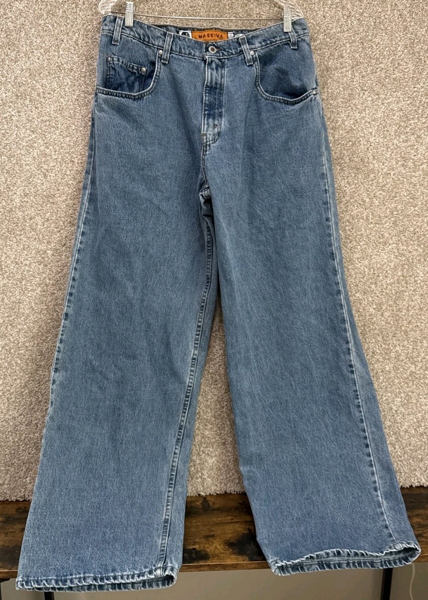 Vintage 90s Levi's Silvertab Massive Big Bang Wide Baggy Jeans Jnco 34x34 Skater
