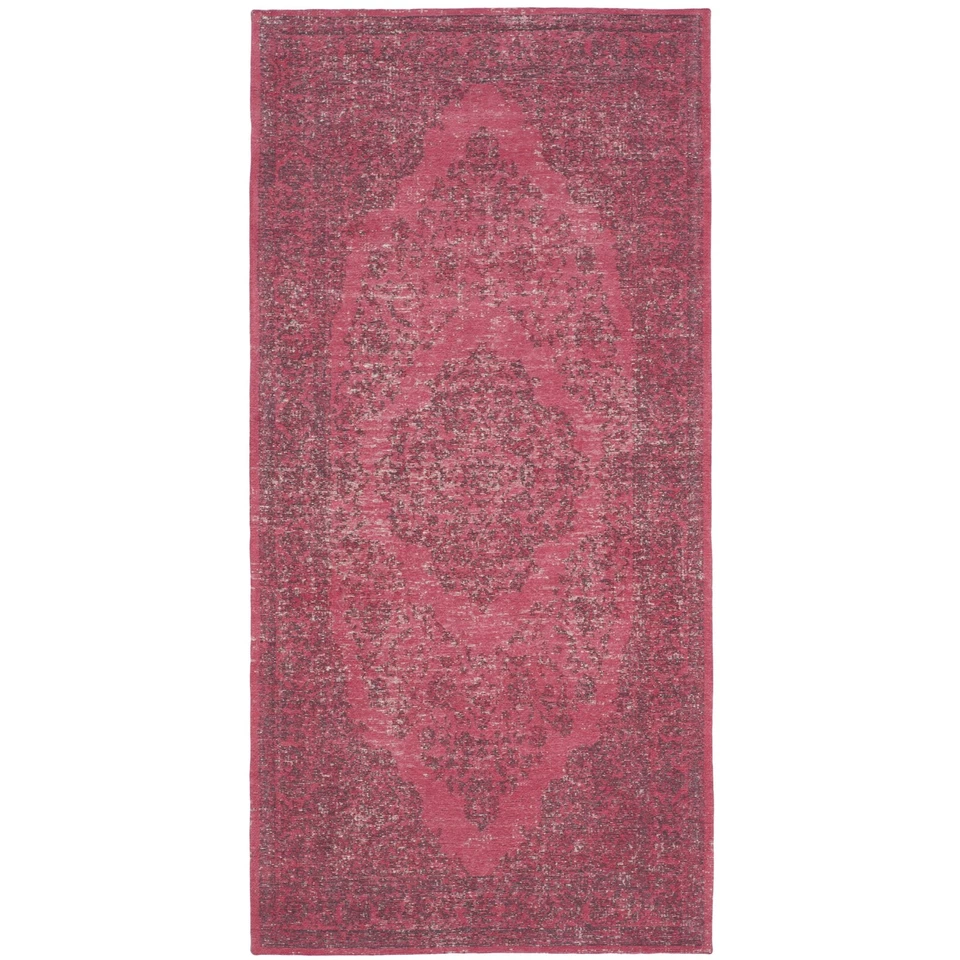 Vintage Collection Accent Rug - 2'4" x 4'8", Fuchsia, Oriental Medallion Cott... - Image 2 of 2