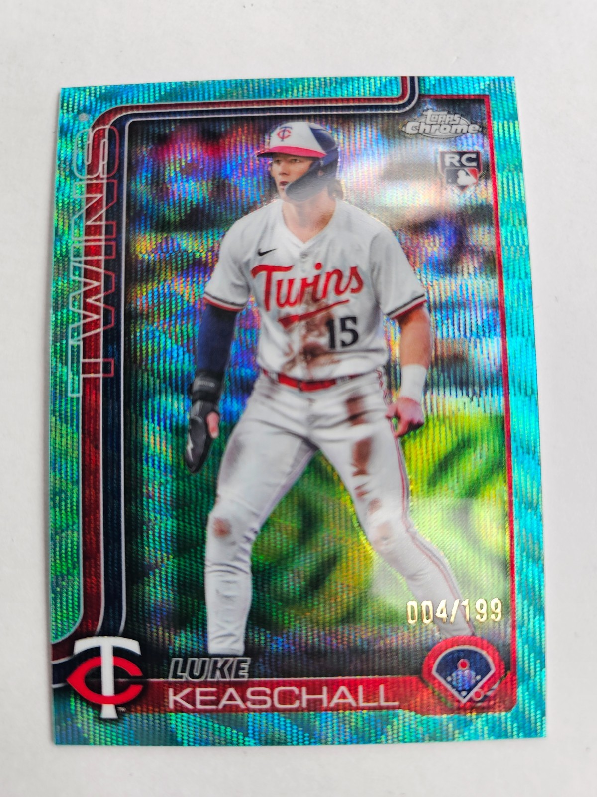 2025 Topps Chrome Update Series - Luke Keaschall #USC106 Aqua Wave Refractor/199