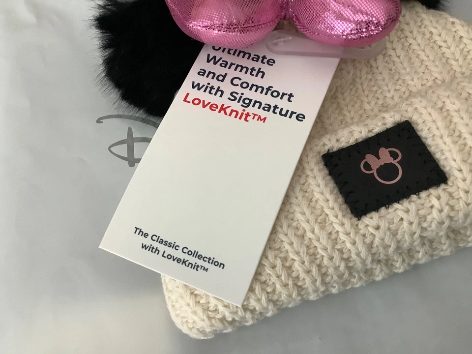 Love Your Melon Infant Baby Girl Beanie двойной помпон Disney Minnie бант Loveknit - Изображение 3 из 4