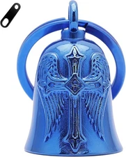 Cross Bell - key chain Bells for Biker protect the rider Accessories Blue