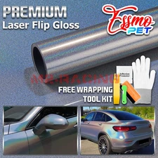 ESSMO PET Laser Flip Gloss Silver Auto Vehicle Vinyl Wrap Decal Sticker Sheet