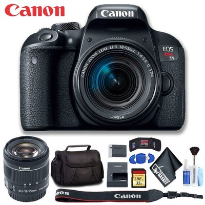 Canon EOS Rebel T7i DSLR Camera with 18-55mm Lens (Intl Model) Deluxe Bundle