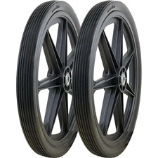 Marathon 92001 Flat Free Ribbed Garden Cart Tire on Rim 20x2 Pack of 2