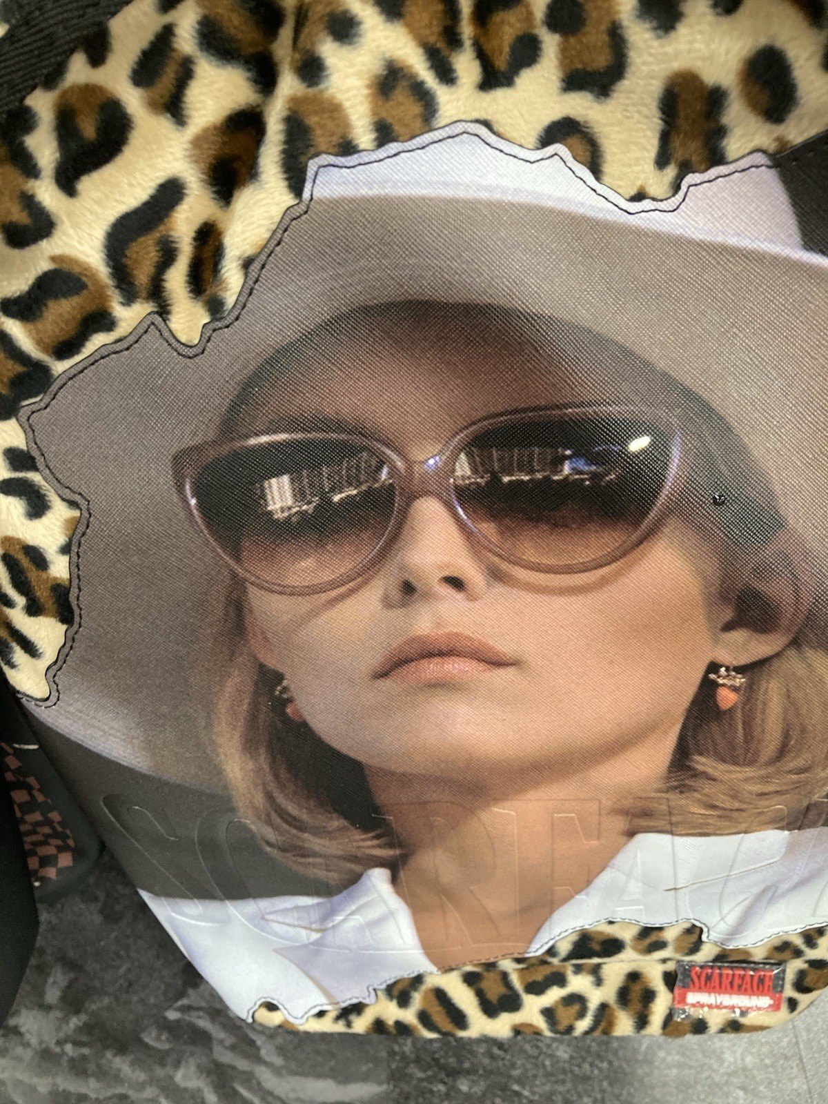 Sprayground x Scarface Elvira Hancock Leopard Backpack Limited Edition Rare NEW image 2