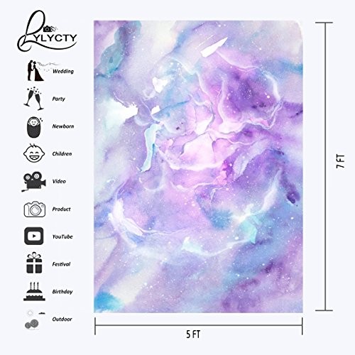 5X7ft Pink Purple Watercolor Painting Marble Texture Pattern Studio Vinyl-5x7ft - Picture 4 of 8