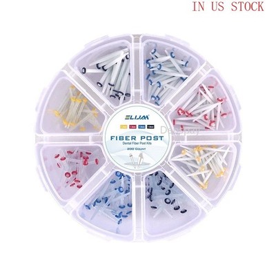 Dental Fiber Post Kit Mixed/Screw/Straight Post Quartz Glass Thread Pile 1Box-US