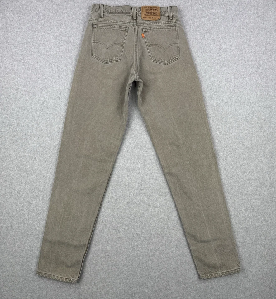 Vintage Levis Jeans Mens 31x34 (Fits 31x33) Gray 550 Orange Tab Tapered Made USA - Image 4 of 4