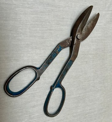 Vintage Blue Bird 010 Tin Snips Metal Shears Cutters 10 Inch USA