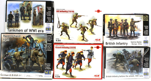 Maquette Masterbox – Infanterie Britannique 1:35 – 5 Figurines Et Tranchée – Première Guerre Mondiale – À Peindre Et Coller – Pour Collectionneurs Dès 14 Ans