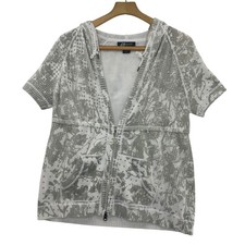 Eddie Bauer Sport Womens Gray Floral Short Sl...