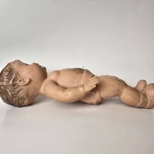 Vintage 1950s Rubber Doll Haunted Look Inset Eyes Squeaker Distressed Creepy 10" - Picture 11 of 24