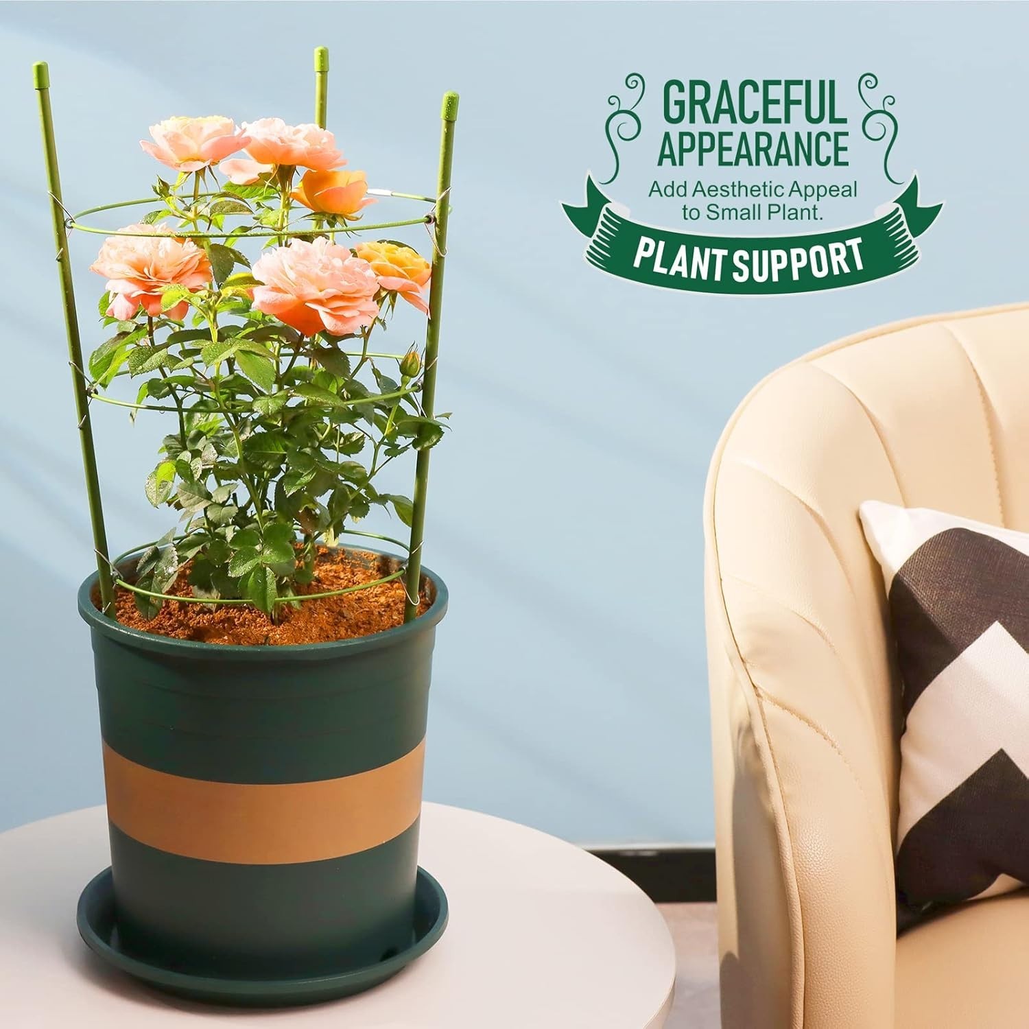 Small Plant Support Cage, 2 pcs, 17.7" H,  support plants indoor or outdoor