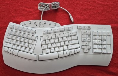 Perixx PERIBOARD-512 Ergonomic Split Keyboard USB Wired White Media Keys