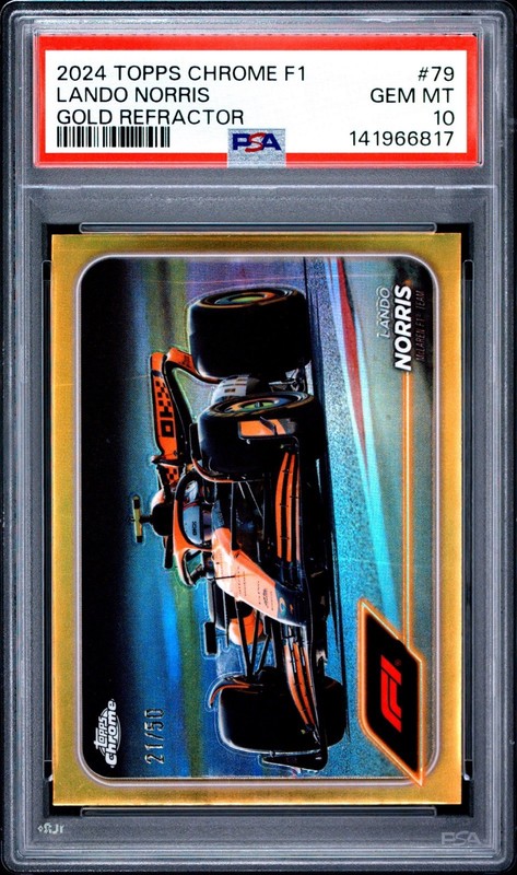 2024 TOPPS CHROME F1 L/E LANDO NORRIS GOLD /50 PSA 10 POP 5