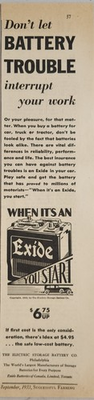 #ad 1933 Print Ad Exide Automobile Batteries Electric Storage Battery PhilPenn $15.82