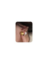 Vintage Pearl Double Sided Stud Earrings Temperament Pearl Double Sided Front Ba
