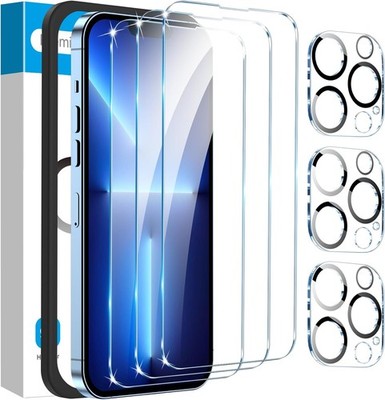 3+3 PCS Screen Protector & Camera Lens Protector for iPhone 13 Pro Max 6.7 Inch