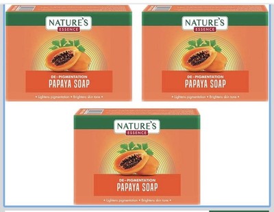 NATURES ESSENCE De-Pigmentierung Papaya Seife | Seife für das Bad, 225gm, 3er...