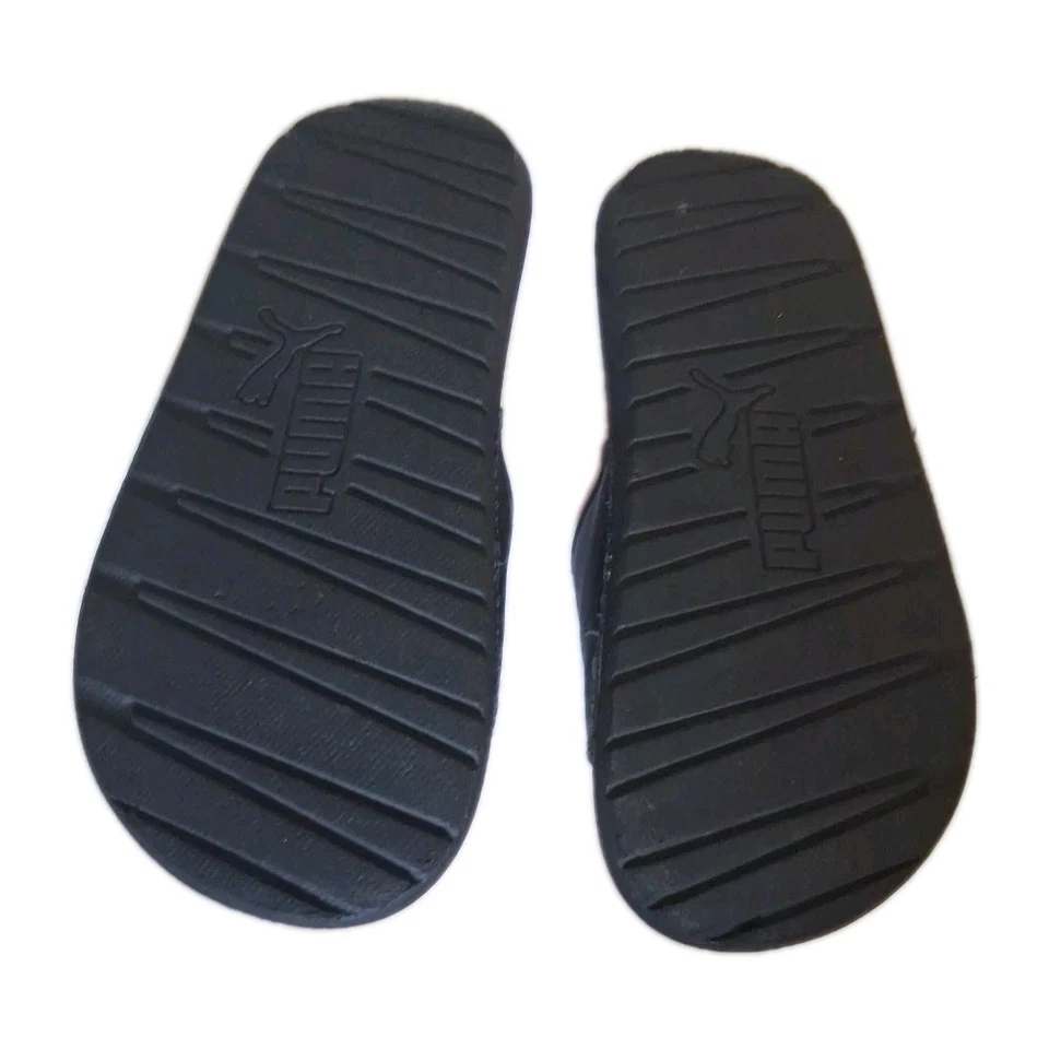 Puma Cool Cat Youth Casual Beach Slide Flip Flop Black & White Knockout Pink - Image 2 of 3