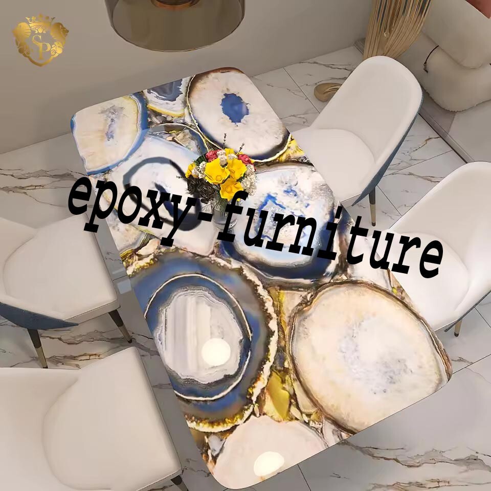 Luxury Handmade Agate Stone Table Top for Dining & Office Decor