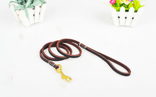 Dog Lead Pet Leash Genuine Leather High Quality with Strong Brass Buckle 1.5 m - Bild 6 von 6