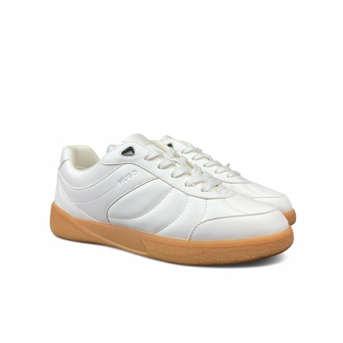 HUGO BOSS SNEAKERS WOMEN WHITE LEATHER TEXTILE LOW SIZE 37 US 6 UK 4 AUTHENTIC - Picture 5 of 10