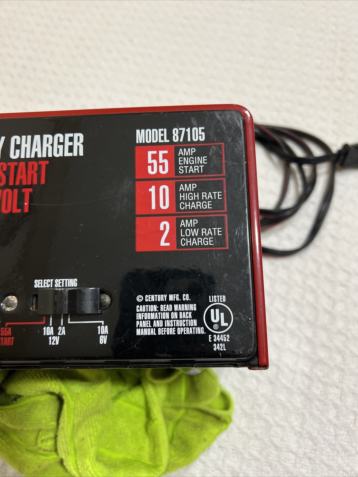 Century Dual Range 612 V Battery Charger Engine Starter 10/2/55 AMP