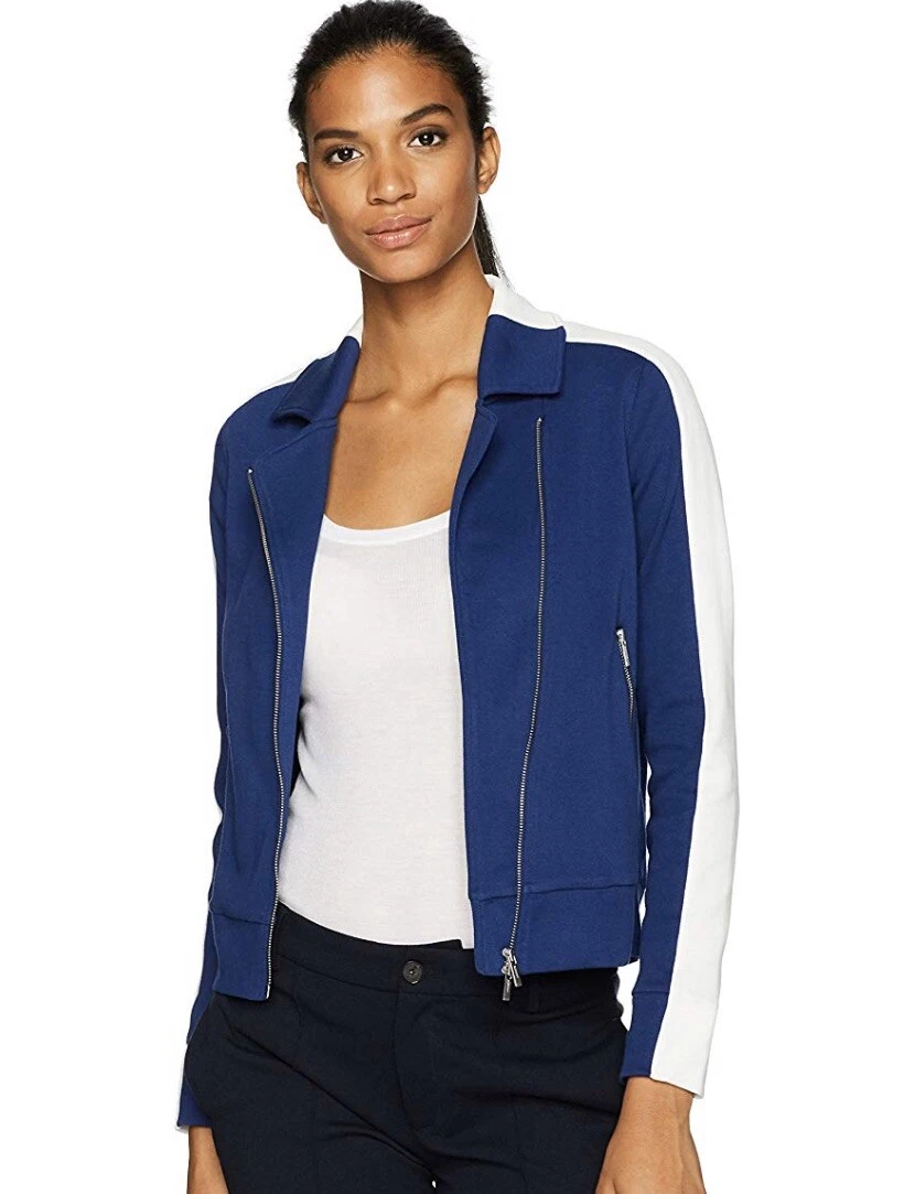 Ladies navy cheap cropped jacket