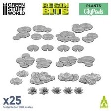 Green Stuff World GSW Resin Basing Set - Lily Pads Plants - Scenery Diorama Warg