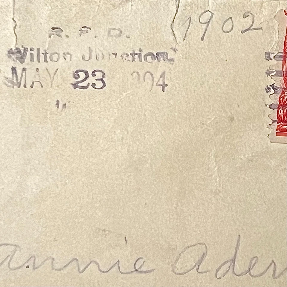 1903 EE. UU. #301 - 2c Washington - Vinculado a 1904 cubierta RFD - Wilton Junction, Iowa Foto 4 de 4