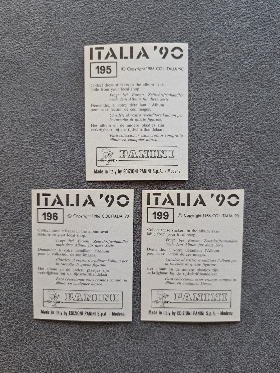 PANINI FIFA World Cup ITALIA'90 original stickers - #195, #196