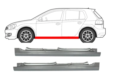 Für Volkswagen Golf VI 2008-2013 4 Tür Voll Schweller Reparaturblech/ L+R Paar - Bild 1 von 3