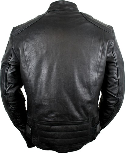 Herren Motorrad Lederjacke Biker Chopper Rocker Jacke mit Protektoren Retro - Bild 4 von 6