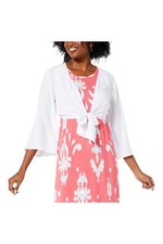 Colleen Lopez Flutter Sleeve Tie-Front Top White