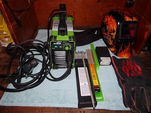 Forney Easy Weld ST-100 Stick Welder with accessories Gloves rods shield protect