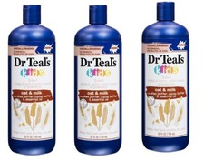 BL Dr Teals Kids 3-In-1 Shampoo/ Bath/Body Wash Oat Milk 20oz X 3 Packs