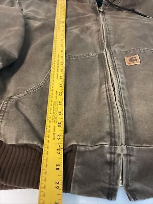 VTG Carhartt J130 CHT Fleece Lined Full Zip Distressed VTG Carhartt J130 CHT Fleece Lined Full Zip Distressed