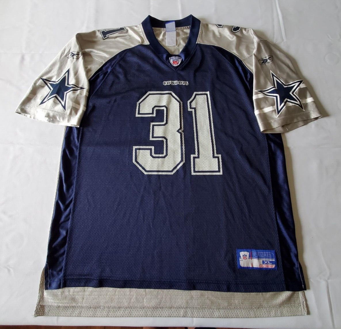 Reebok Dallas Cowboys Jersey Mens XL Blue Gray NFL on Field