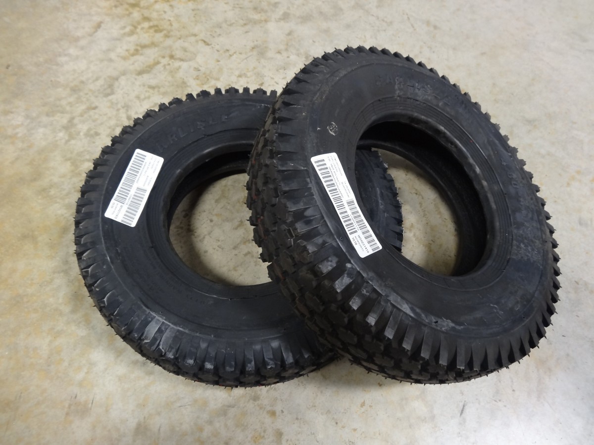 TWO 4.80-8 Carlisle Stud Diamond Tread Tires 4 ply 5164291 same as