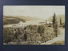 Vista House Crown Point Columbia River Oregon Real Photo Postcard RPPC c1904-50