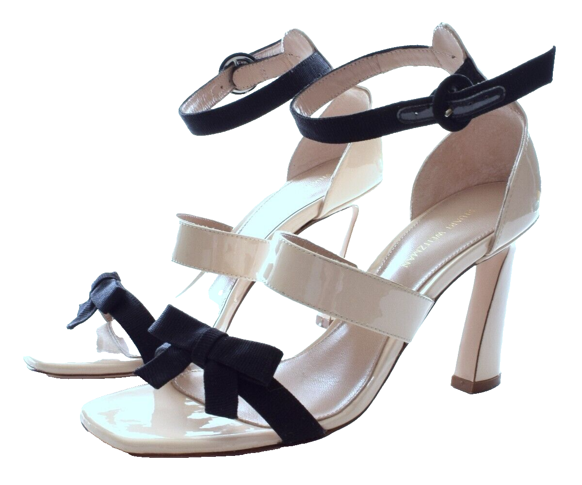 STUART WEITZMAN Ally Patent Leather Beige Sandals Size 7 EUC STUART WEITZMAN Ally Patent Leather Beige Sandals Size 7 EUC