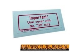 Mercedes aufkleber decal 0005841340 important use cover no 120 only W123 W107