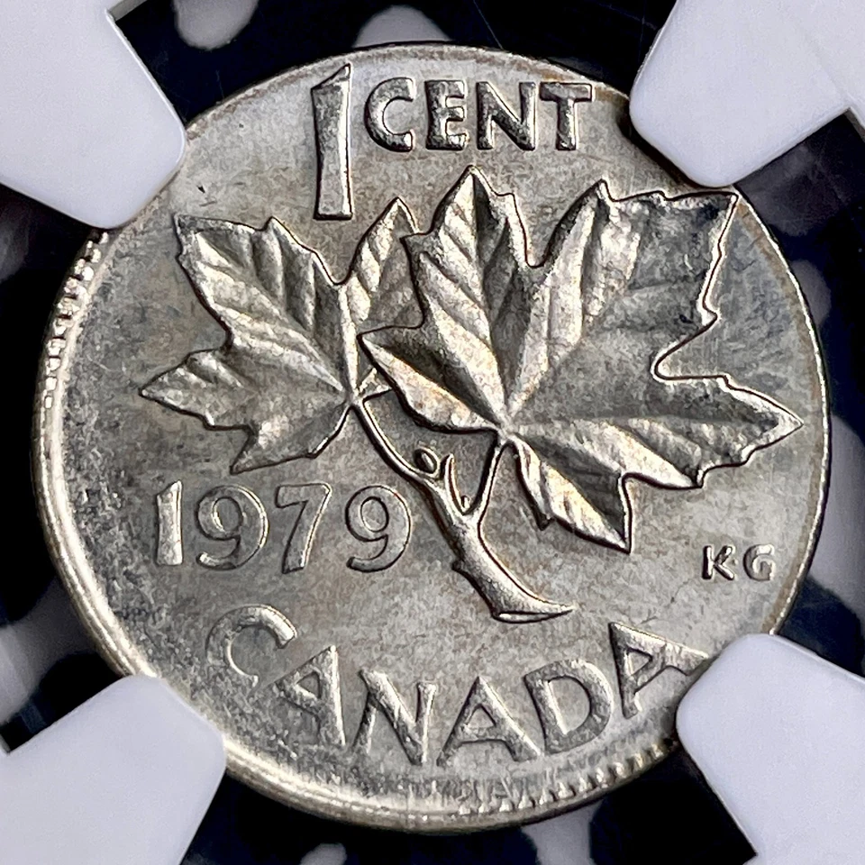 1979 Canada Small Cent Struck On 10 Cent Planchet Error NGC MS66 Lot#G9790 2.1 G - Image 3 of 3