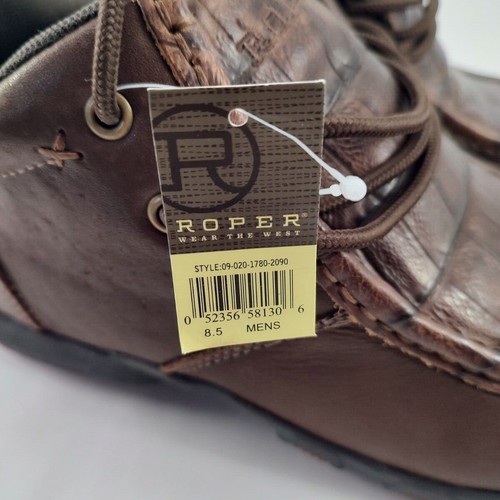 Roper Men's Crocodile Embossed Leather Shoe Size 8.5 Casual - Picture 3 of 8