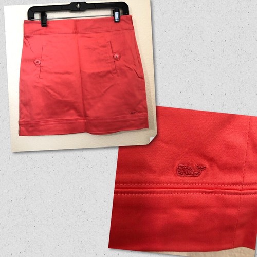 Vineyard Vines Womens 2 Sateen Pocket Skirt Solid Mini Side Zip NWT $98 - Picture 1 of 10