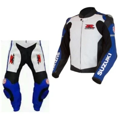 GSXR SUZUKI Biker Lederkombi Leder Bikeranzug Motorrad Lederjacke Hose 46-52-60 - Bild 1 von 4