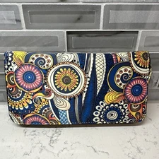 New LOVESHE Blue, Yellow, Pink, Orange Design Clutch Wallet Wristlet-ZIP AROUND