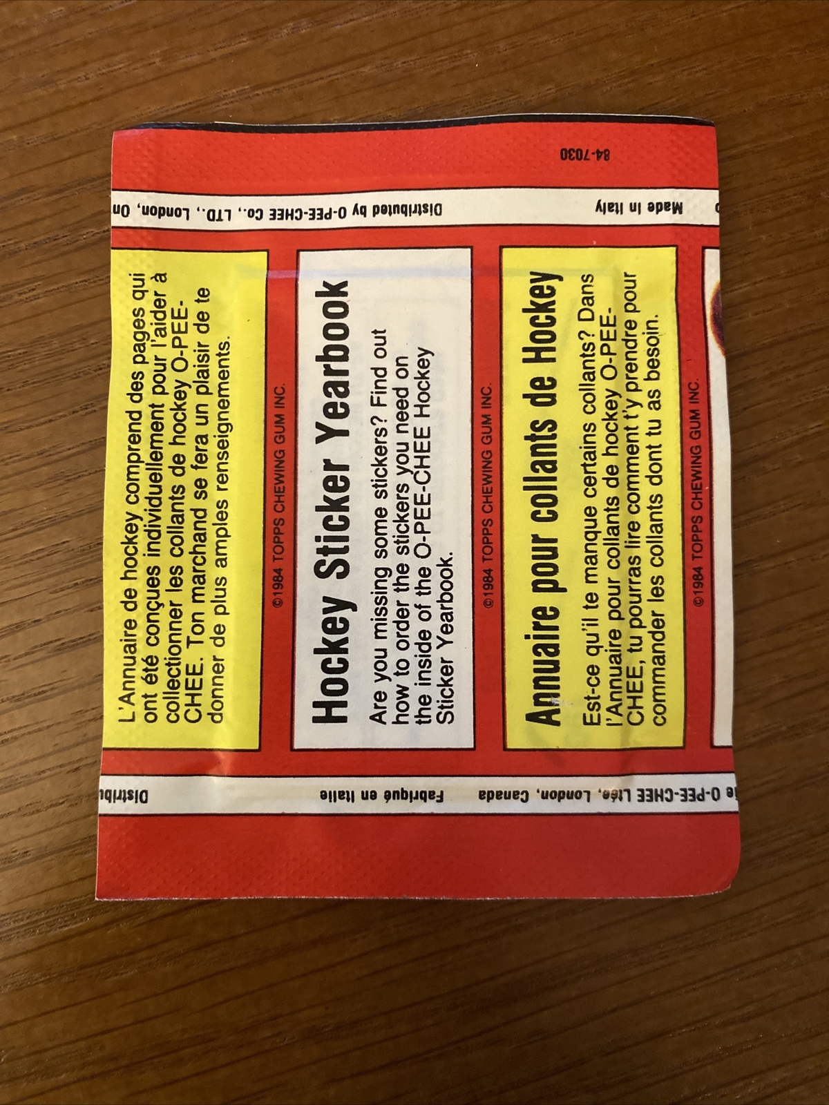 (1) 198485 OPC OPeeChee Unopened Sticker Wax Pack 6 Stickers Wayne