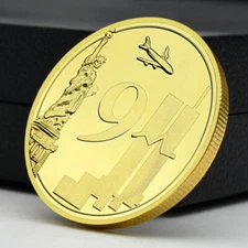 2001.9.11 US Commemorative Medal Statue of Liberty Gold Plated Coin Home Decor